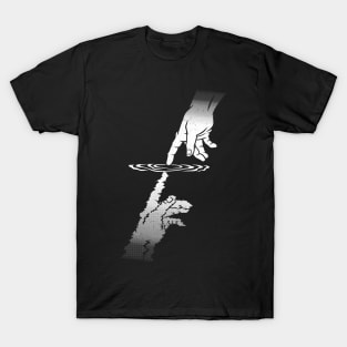 Touch of God Minimalist Touching Water by Tobe Fonseca T-Shirt